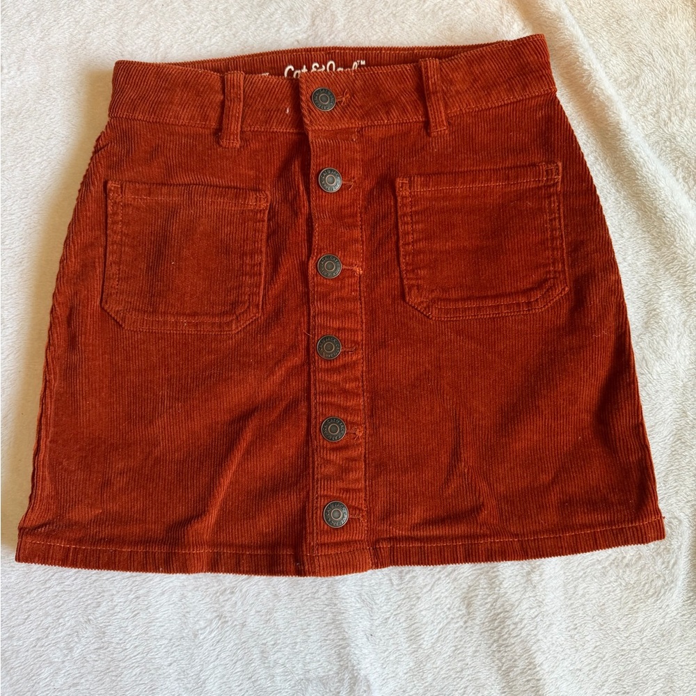 Girls Cat & Jack Rust Corduroy Skirt